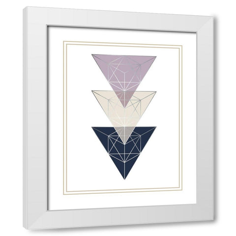 Geo Triangle SoftLuxe White Modern Wood Framed Art Print with Double Matting by Urban Epiphany