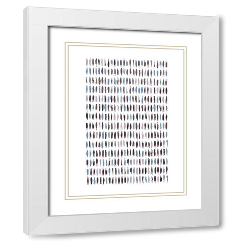 Brushstrokes SoftLuxe White Modern Wood Framed Art Print with Double Matting by Urban Epiphany