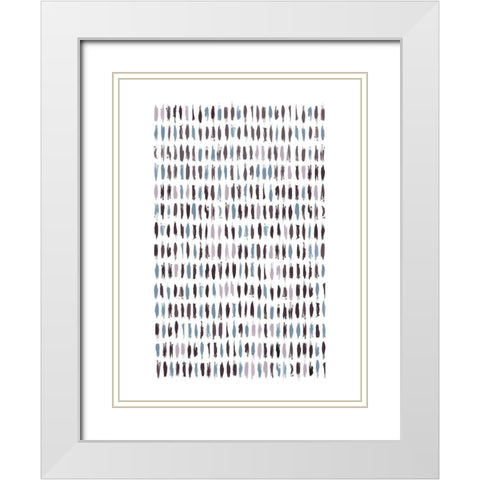 Brushstrokes SoftLuxe White Modern Wood Framed Art Print with Double Matting by Urban Epiphany