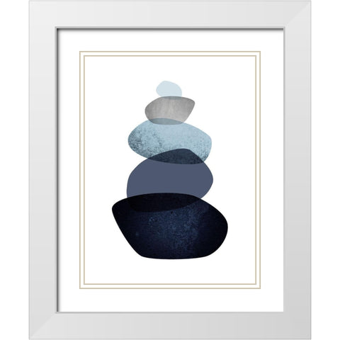 Balance White Modern Wood Framed Art Print with Double Matting by Urban Epiphany