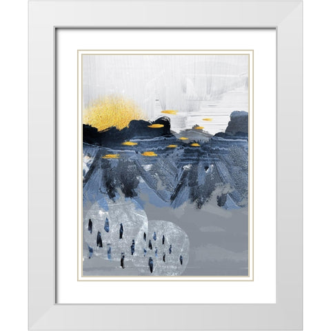 Abstract Landscape White Modern Wood Framed Art Print with Double Matting by Urban Epiphany
