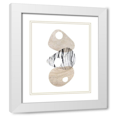Scandinavian Balance Neutral 3 White Modern Wood Framed Art Print with Double Matting by Urban Epiphany