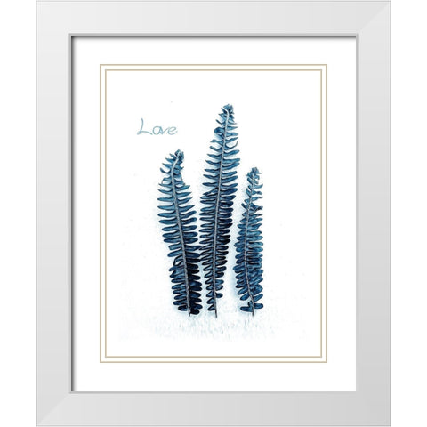 Fern Fronds Baltic Sea White Modern Wood Framed Art Print with Double Matting by Urban Epiphany
