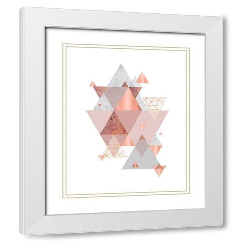 Love Joy Geo 2 White Modern Wood Framed Art Print with Double Matting by Urban Epiphany