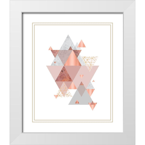 Love Joy Geo 2 White Modern Wood Framed Art Print with Double Matting by Urban Epiphany