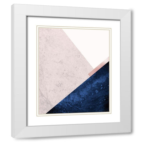 PinkNavy Mountains 1 White Modern Wood Framed Art Print with Double Matting by Urban Epiphany