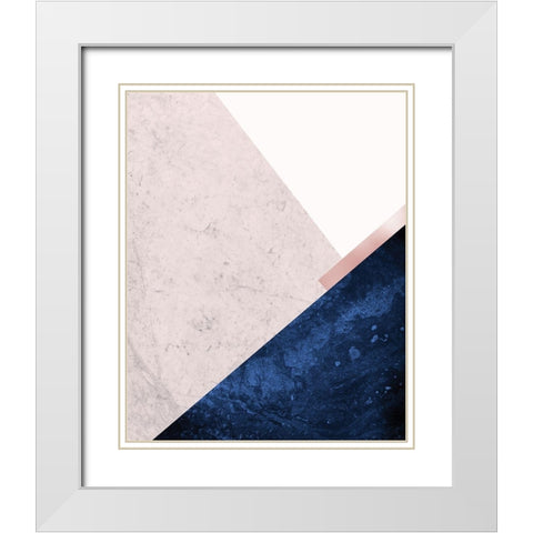 PinkNavy Mountains 1 White Modern Wood Framed Art Print with Double Matting by Urban Epiphany