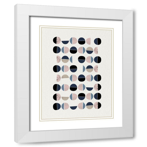 Mid Century Soft Luxe 9 White Modern Wood Framed Art Print with Double Matting by Urban Epiphany