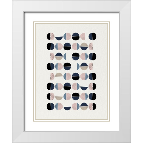 Mid Century Soft Luxe 9 White Modern Wood Framed Art Print with Double Matting by Urban Epiphany
