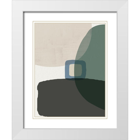 Mid Century Abstract 1 White Modern Wood Framed Art Print with Double Matting by Urban Epiphany
