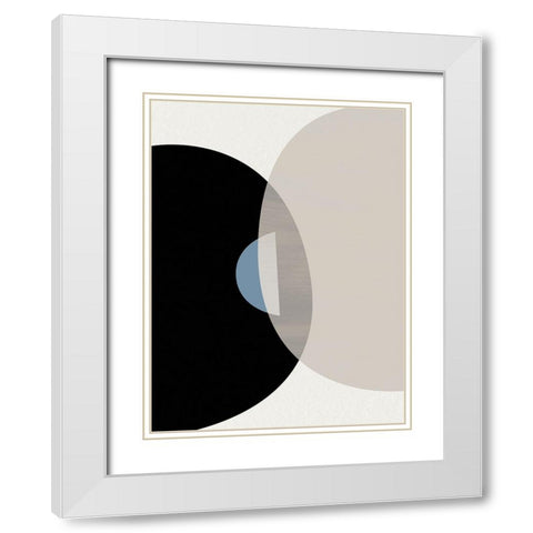 Mid Century Abstract 2 White Modern Wood Framed Art Print with Double Matting by Urban Epiphany
