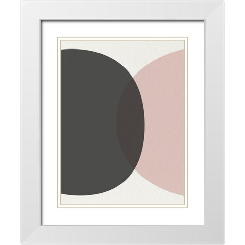 Minimalist Circles 1 White Modern Wood Framed Art Print with Double Matting by Urban Epiphany