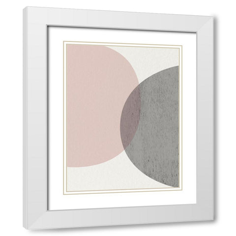 Minimalist Circles 3 White Modern Wood Framed Art Print with Double Matting by Urban Epiphany