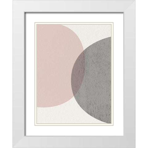 Minimalist Circles 3 White Modern Wood Framed Art Print with Double Matting by Urban Epiphany