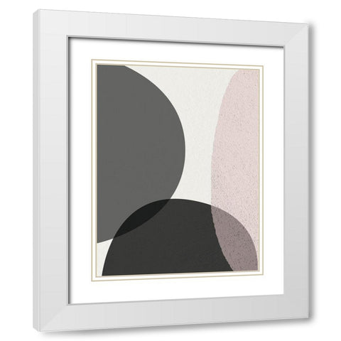 Minimalist Circles 4 White Modern Wood Framed Art Print with Double Matting by Urban Epiphany