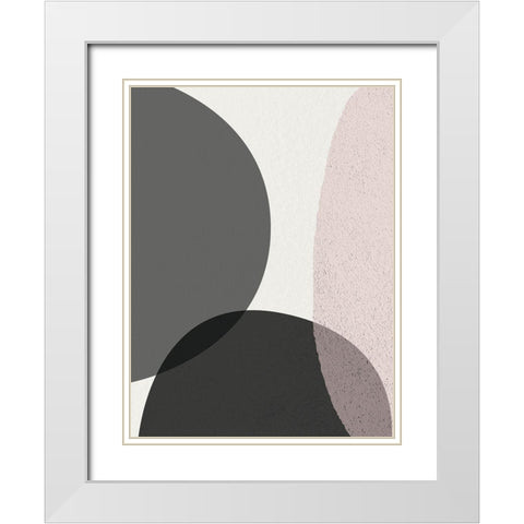 Minimalist Circles 4 White Modern Wood Framed Art Print with Double Matting by Urban Epiphany