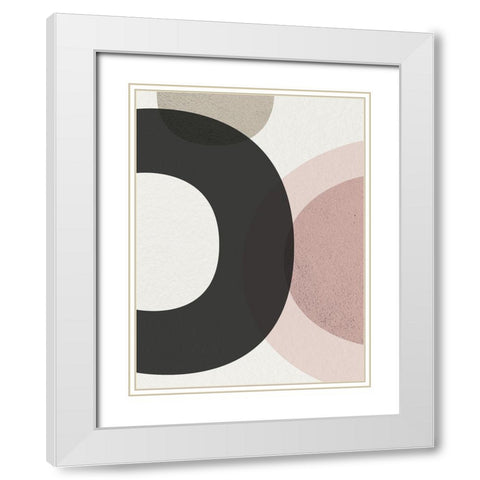 Minimalist Circles 5 White Modern Wood Framed Art Print with Double Matting by Urban Epiphany