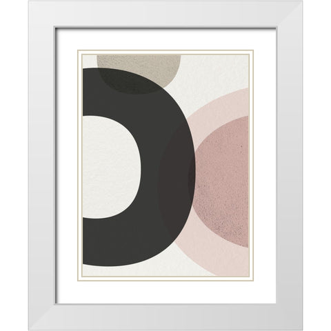 Minimalist Circles 5 White Modern Wood Framed Art Print with Double Matting by Urban Epiphany