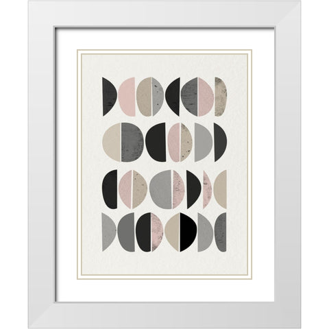 Minimalist Circles 8 White Modern Wood Framed Art Print with Double Matting by Urban Epiphany
