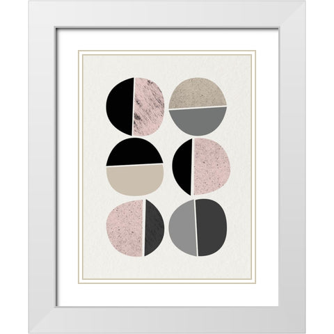 Minimalist Circles 10 White Modern Wood Framed Art Print with Double Matting by Urban Epiphany