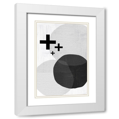 Black White Scandi Modern White Modern Wood Framed Art Print with Double Matting by Urban Epiphany