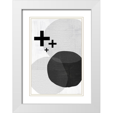 Black White Scandi Modern White Modern Wood Framed Art Print with Double Matting by Urban Epiphany