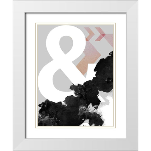 Ampersand Abstract Print White Modern Wood Framed Art Print with Double Matting by Urban Epiphany