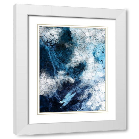 Abstract Navy White 2 White Modern Wood Framed Art Print with Double Matting by Urban Epiphany