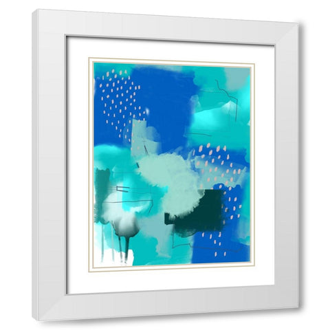 Scandi Abstract White Modern Wood Framed Art Print with Double Matting by Urban Epiphany