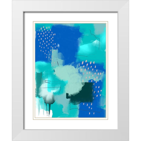 Scandi Abstract White Modern Wood Framed Art Print with Double Matting by Urban Epiphany