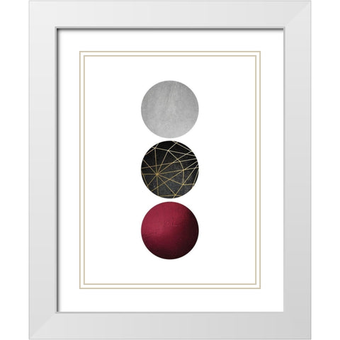Burg Black Geo 1 White Modern Wood Framed Art Print with Double Matting by Urban Epiphany