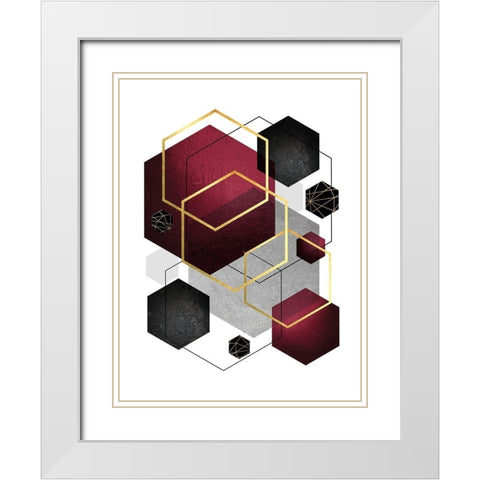 Burg Black Geo 2 White Modern Wood Framed Art Print with Double Matting by Urban Epiphany