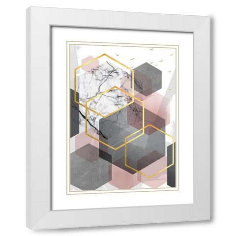 PGG Abstract Landscape 1 White Modern Wood Framed Art Print with Double Matting by Urban Epiphany
