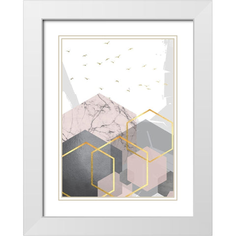 PGG Abstract Landscape 2 White Modern Wood Framed Art Print with Double Matting by Urban Epiphany