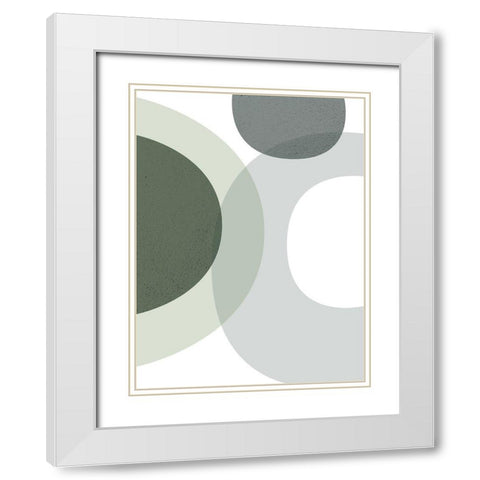 MidCentury ColorDew White Modern Wood Framed Art Print with Double Matting by Urban Epiphany