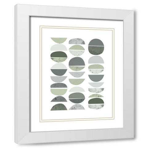 Mid Century ColorDew 2 White Modern Wood Framed Art Print with Double Matting by Urban Epiphany