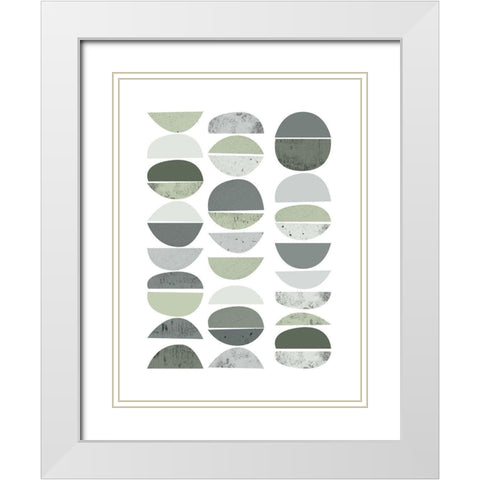 Mid Century ColorDew 2 White Modern Wood Framed Art Print with Double Matting by Urban Epiphany