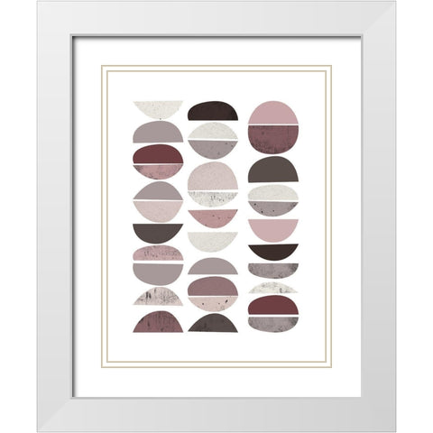 Mid Century ColorDew Burgundy 2 White Modern Wood Framed Art Print with Double Matting by Urban Epiphany