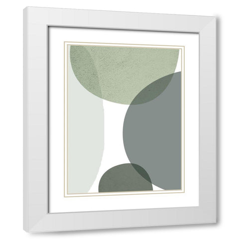 Mid Century ColorDew 3 White Modern Wood Framed Art Print with Double Matting by Urban Epiphany