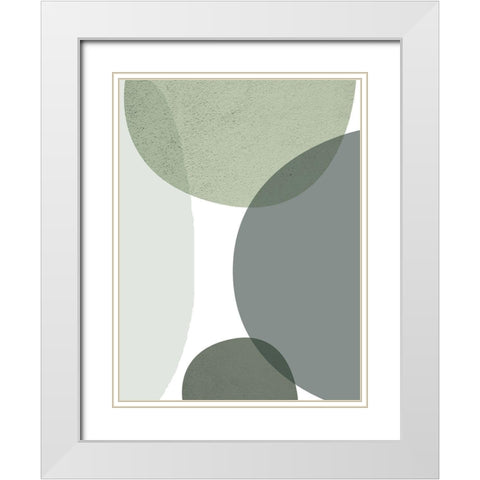 Mid Century ColorDew 3 White Modern Wood Framed Art Print with Double Matting by Urban Epiphany