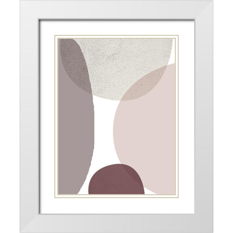 Mid Century ColorDew Burgundy 3 White Modern Wood Framed Art Print with Double Matting by Urban Epiphany