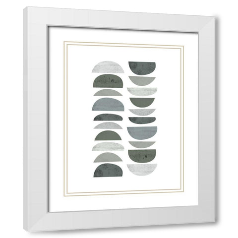 Mid Century ColorDew 4 White Modern Wood Framed Art Print with Double Matting by Urban Epiphany