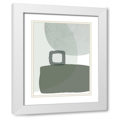 Mid Century ColorDew 5 White Modern Wood Framed Art Print with Double Matting by Urban Epiphany