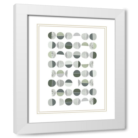Mid Century ColorDew 7 White Modern Wood Framed Art Print with Double Matting by Urban Epiphany