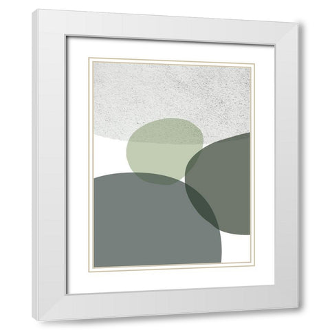 Mid Century ColorDew 9 White Modern Wood Framed Art Print with Double Matting by Urban Epiphany