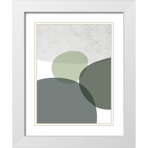 Mid Century ColorDew 9 White Modern Wood Framed Art Print with Double Matting by Urban Epiphany