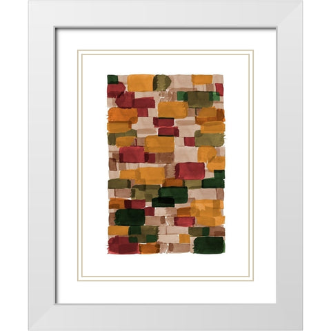 Earthy Watercolor Block White Modern Wood Framed Art Print with Double Matting by Urban Epiphany
