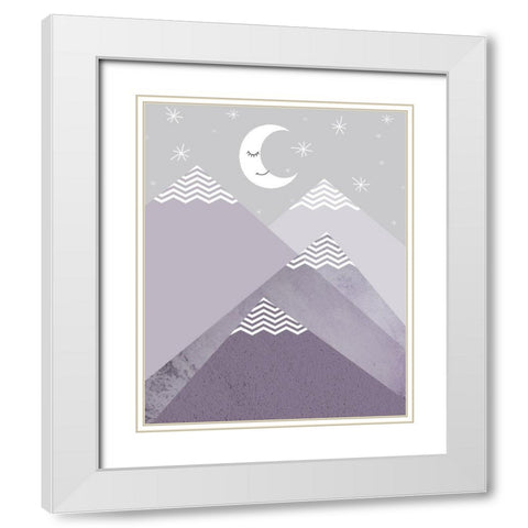 Purple Mountains 2 White Modern Wood Framed Art Print with Double Matting by Urban Epiphany