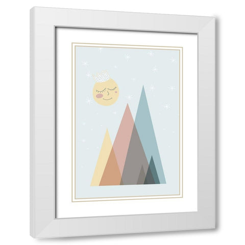 Pastel Scandi Nursery 1 White Modern Wood Framed Art Print with Double Matting by Urban Epiphany