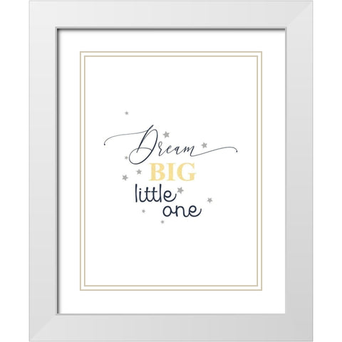 Navy Yellow Grey Mountains 4 White Modern Wood Framed Art Print with Double Matting by Urban Epiphany